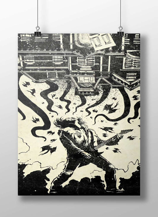 The Hellfire Club guitarist Main Subject: The Hellfire Club guitarist Matte BoizzBoard rigid print — Art wall art India |