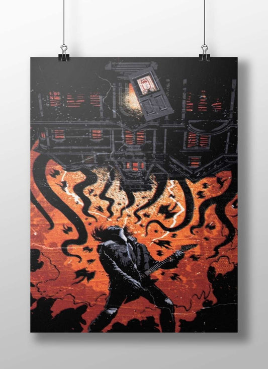 Eddie Van Halen Main Subject: Eddie Van Halen Matte BoizzBoard rigid print — Hollywood wall art India | PosterBoizz