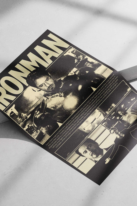 Tony Stark and Iron Man (franchise) Main Subject: Tony Stark and Iron Man (franchise) Matte poster print — Hollywood wall