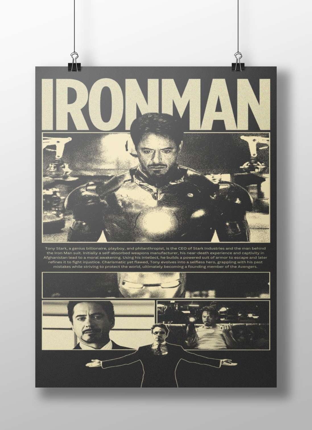 Tony Stark and Iron Man (franchise) Main Subject: Tony Stark and Iron Man (franchise) Matte BoizzBoard rigid print —