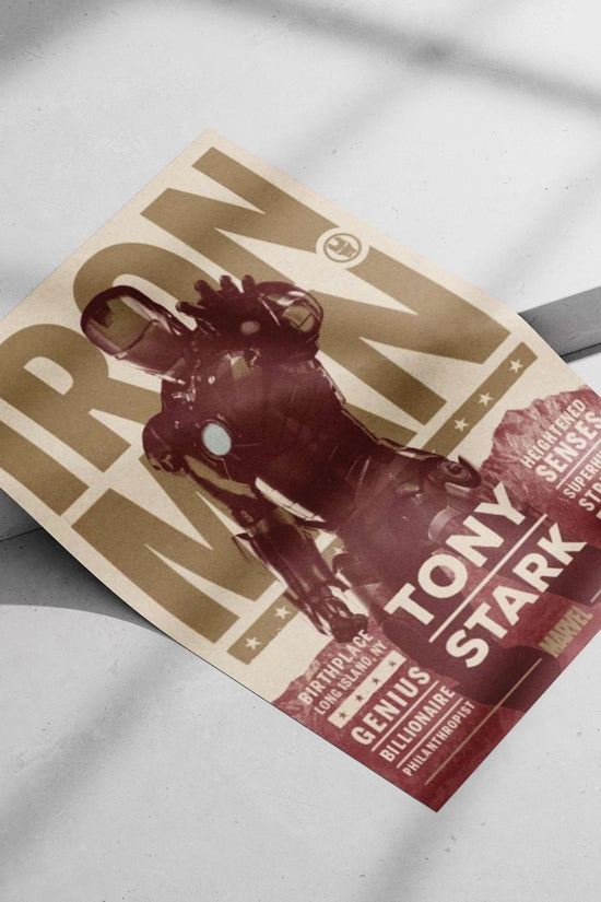 Tony Stark (Marvel's Iron Man franchise) Main Subject: Tony Stark (Marvel's Iron Man franchise) Matte poster print —