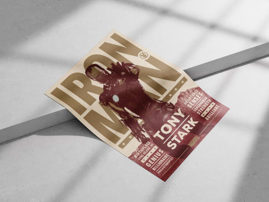Tony Stark (Marvel's Iron Man franchise) Main Subject: Tony Stark (Marvel's Iron Man franchise) Matte poster print —