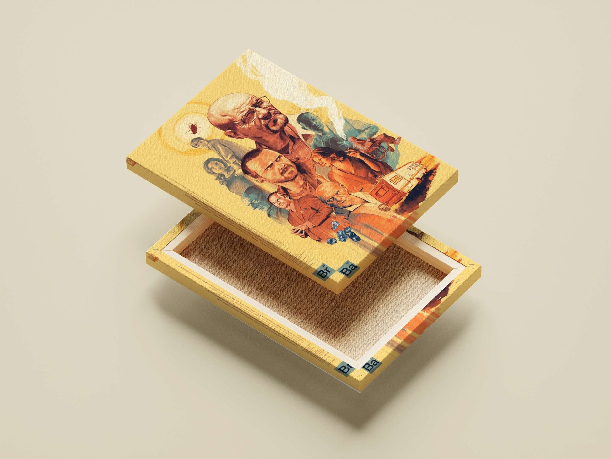 Characters from the TV series "Breaking Bad" including Walter White, Jesse Pinkman, Skyler White, and Hank Schrader. Main