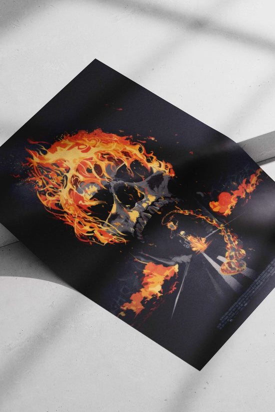 Flaming skull from Mad Max: Fury Road franchise Furiosa'S Inferno - Mad Max Skull Poster