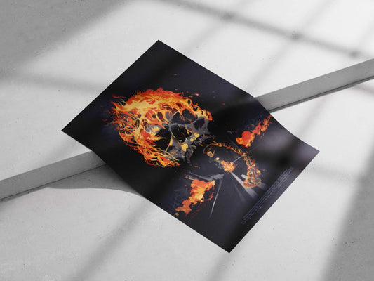 Flaming skull from Mad Max: Fury Road franchise Furiosa'S Inferno - Mad Max Skull Poster