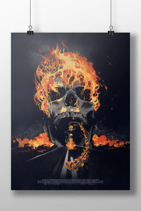 Flaming skull from Mad Max: Fury Road franchise Furiosa'S Inferno - Mad Max Skull Poster