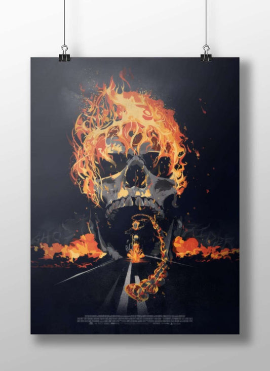 Flaming skull from Mad Max: Fury Road franchise Furiosa'S Inferno - Mad Max Skull Poster