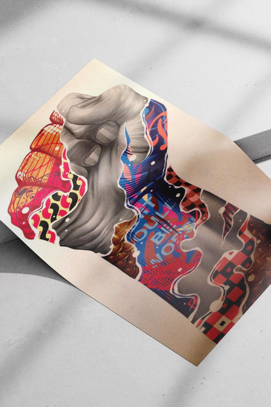 A clenched human fist Main Subject: A clenched human fist Matte poster print — Art wall art India | PosterBoizz