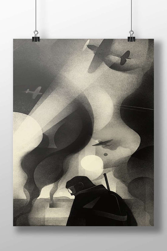 Hooded Aviator Modern Noir Matte BoizzBoard rigid print — Art wall art India | PosterBoizz