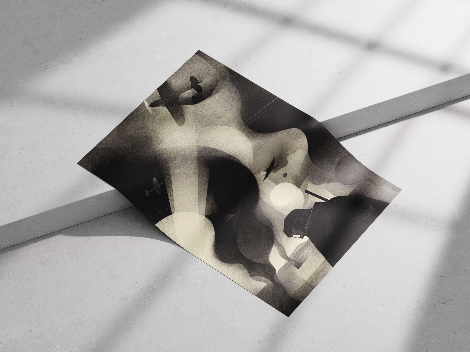 Hooded Figure Modern Digital Noir Matte poster print — Art wall art India | PosterBoizz