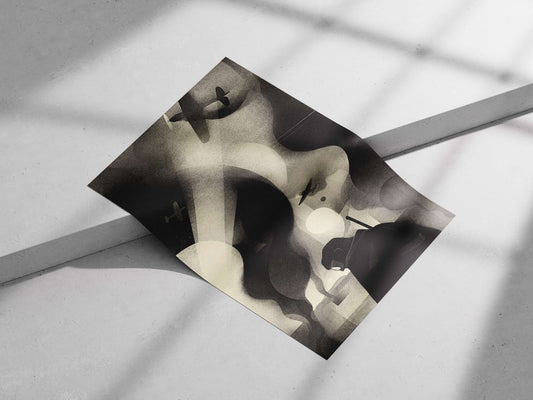 Hooded Figure Modern Digital Noir Matte poster print — Art wall art India | PosterBoizz