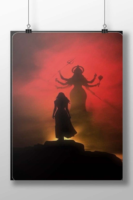 Durga (Hindu goddess) and a woman Main Subject: Durga (Hindu goddess) and a woman Matte BoizzBoard rigid print — Sanatan