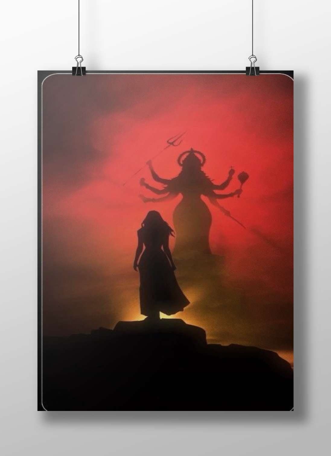 Durga (Hindu goddess) and a woman Main Subject: Durga (Hindu goddess) and a woman Matte BoizzBoard rigid print — Sanatan