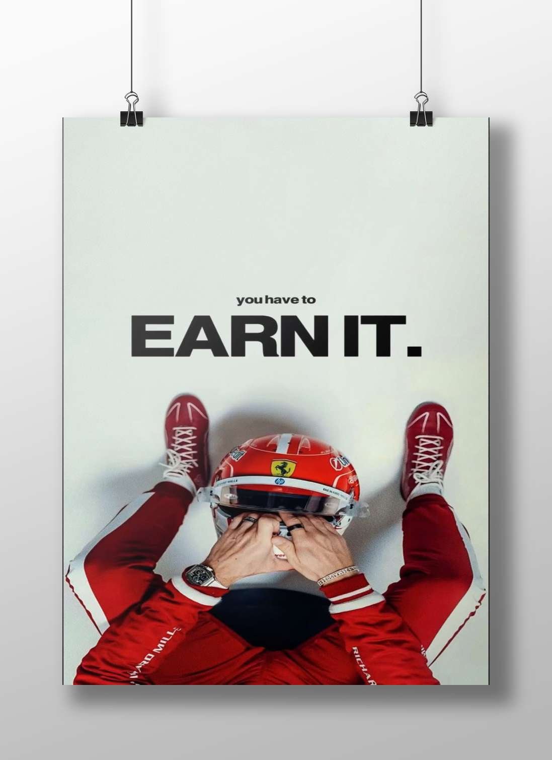 Charles Leclerc (Ferrari F1 driver) Ferrari Racing Modern Digital Marketing Matte BoizzBoard rigid print — Sports wall art