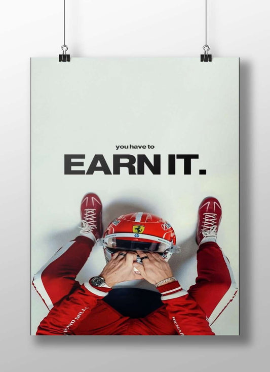 Charles Leclerc (Ferrari F1 driver) Ferrari Racing Modern Digital Marketing Matte BoizzBoard rigid print — Sports wall art