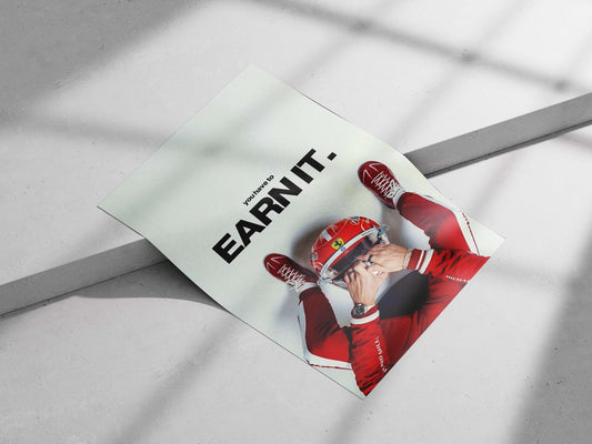 Charles Leclerc (Ferrari F1 driver) Ferrari Racing Modern Digital Marketing Matte poster print — Sports wall art India |