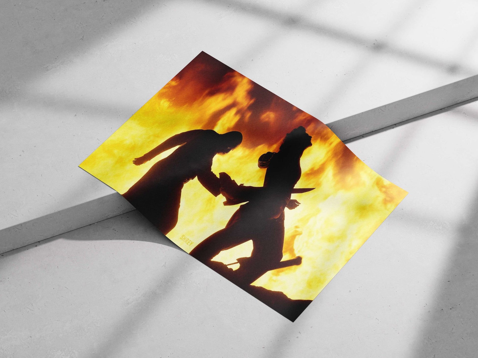 Black Panther and Killmonger Main Subject: Black Panther and Killmonger Matte poster print — Superhero wall art India |