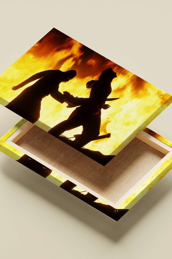 Black Panther and Killmonger Main Subject: Black Panther and Killmonger Canvas wall art — Superhero wall art India |