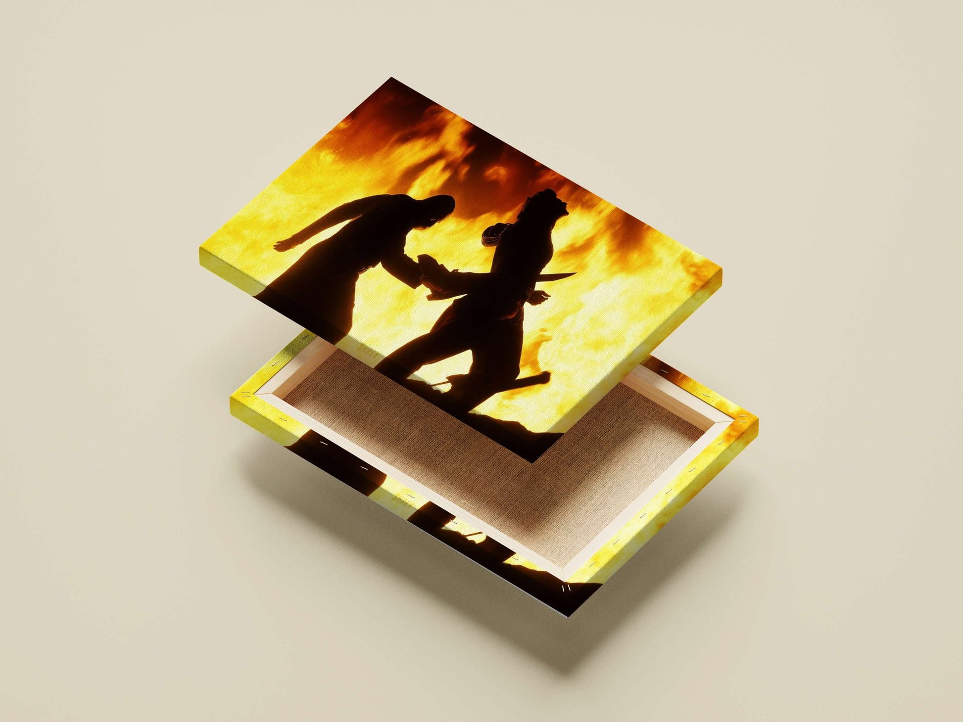 Black Panther and Killmonger Main Subject: Black Panther and Killmonger Canvas wall art — Superhero wall art India |