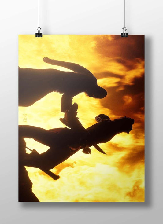 Black Panther and Killmonger Main Subject: Black Panther and Killmonger Matte BoizzBoard rigid print — Superhero wall art