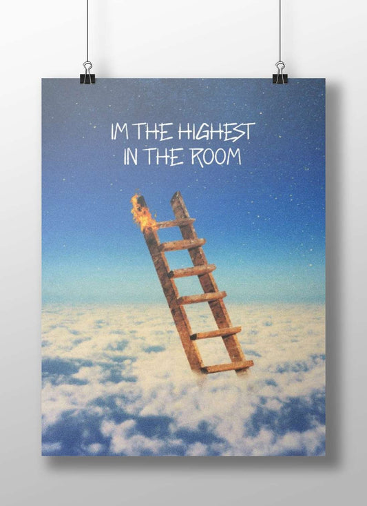 Burning wooden ladder Main Subject: Burning wooden ladder Matte BoizzBoard rigid print — Art wall art India | PosterBoizz