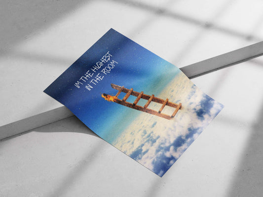 Burning wooden ladder Main Subject: Burning wooden ladder Matte poster print — Art wall art India | PosterBoizz