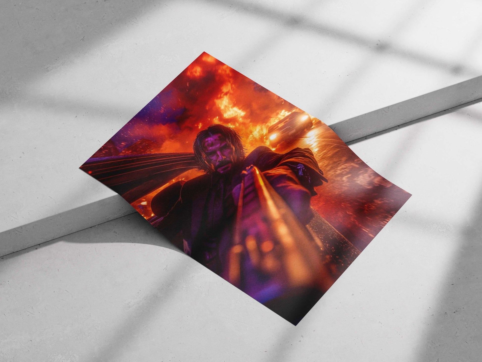 John Wick (John Wick franchise) Main Subject: John Wick (John Wick franchise) Matte poster print — Hollywood wall art India