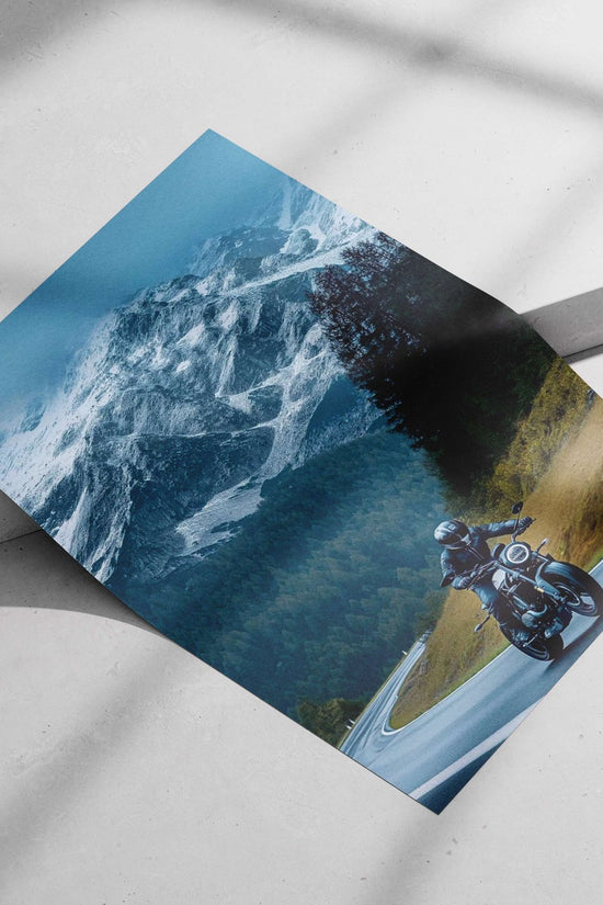 Motorcyclist Main Subject: Motorcyclist Matte poster print — Cars wall art India | PosterBoizz