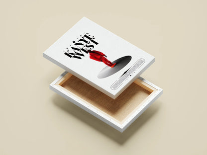 Kanye West Minimalist Poster | Iconic Red Suit Hip-Hop Art Print