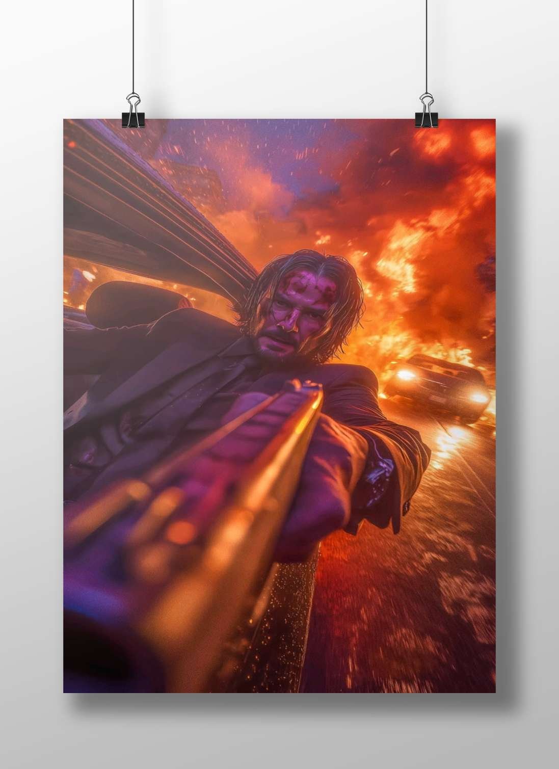 John Wick (John Wick franchise) Main Subject: John Wick (John Wick franchise) Matte BoizzBoard rigid print — Hollywood wall