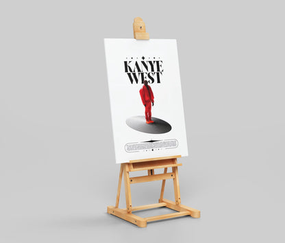Kanye West Minimalist Poster | Iconic Red Suit Hip-Hop Art Print