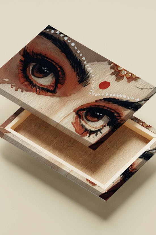 Painted Eyes (Watercolor Art) Painted Eyes Watercolor Romance Poster – Soulful Indian Art Wall Art