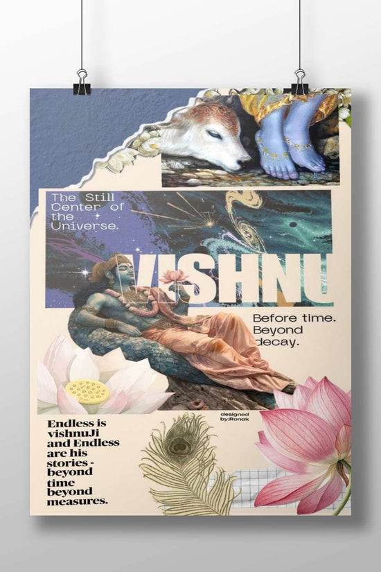 Vishnu (Hindu deity) Main Subject: Vishnu (Hindu deity) Matte BoizzBoard rigid print — Sanatan wall art India | PosterBoizz