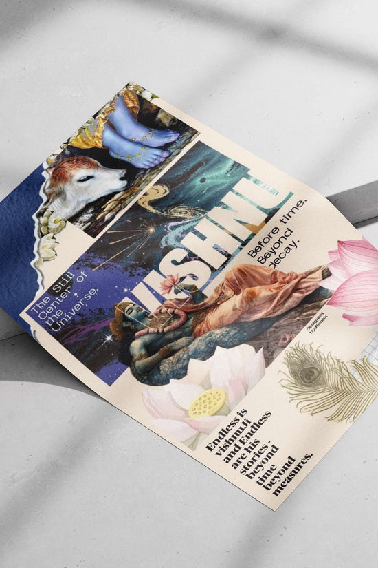Vishnu (Hindu deity) Main Subject: Vishnu (Hindu deity) Matte poster print — Sanatan wall art India | PosterBoizz
