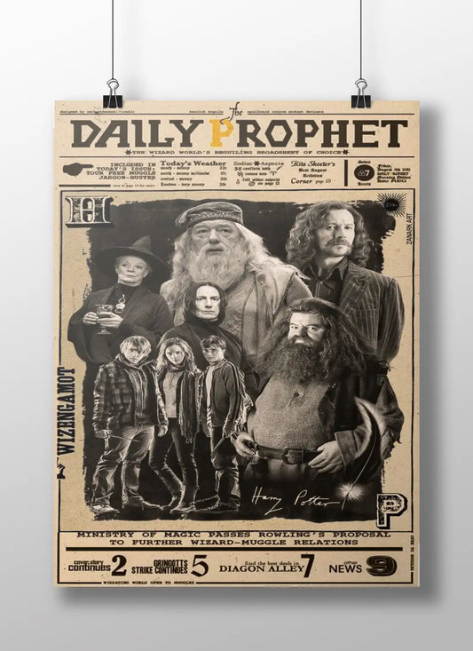 Harry Potter Daily Prophet Newspaper Art Print | Wizarding World Decor