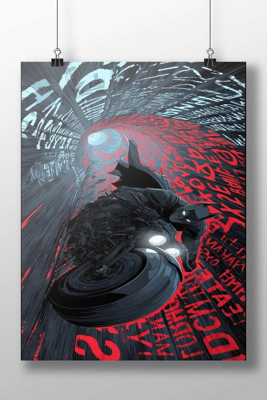 Batman (DC Comics franchise) riding a motorcycle Main Subject: Batman (DC Comics franchise) riding a motorcycle Matte