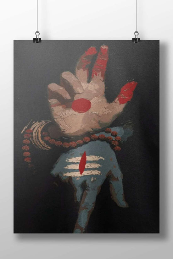 Human Hand with Hindu Religious Symbols Main Subject: Human Hand with Hindu Religious Symbols Matte BoizzBoard rigid print —