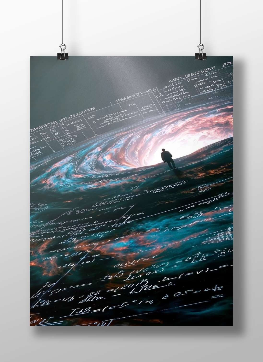 Silhouetted Figure Abstract Scientific Concept Modern Digital Surrealism Matte BoizzBoard rigid print — Art wall art India |