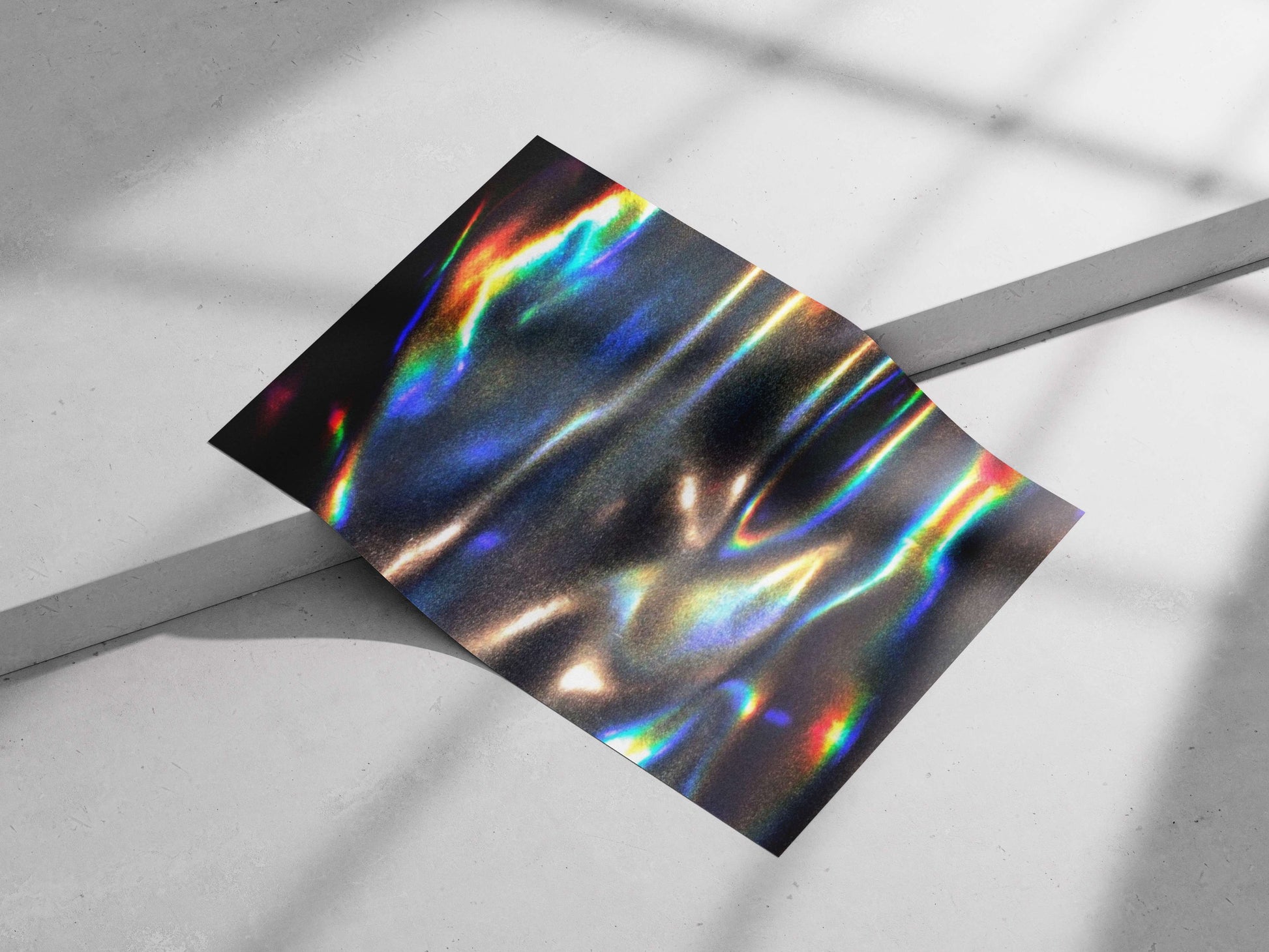 Iridescent Oil On Water Abstract Art – Digital Minimalist Wall Print