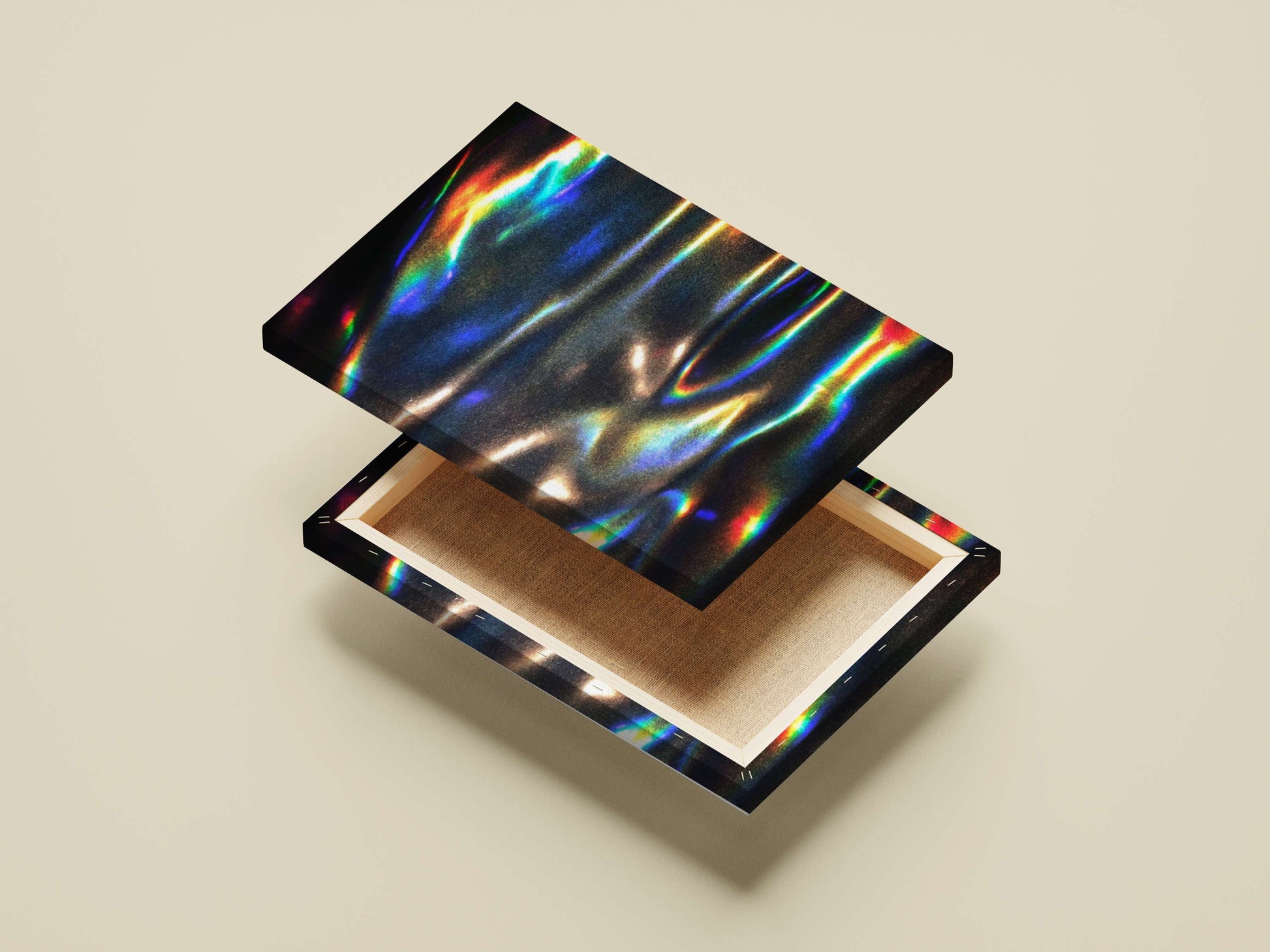 Iridescent Oil On Water Abstract Art – Digital Minimalist Wall Print