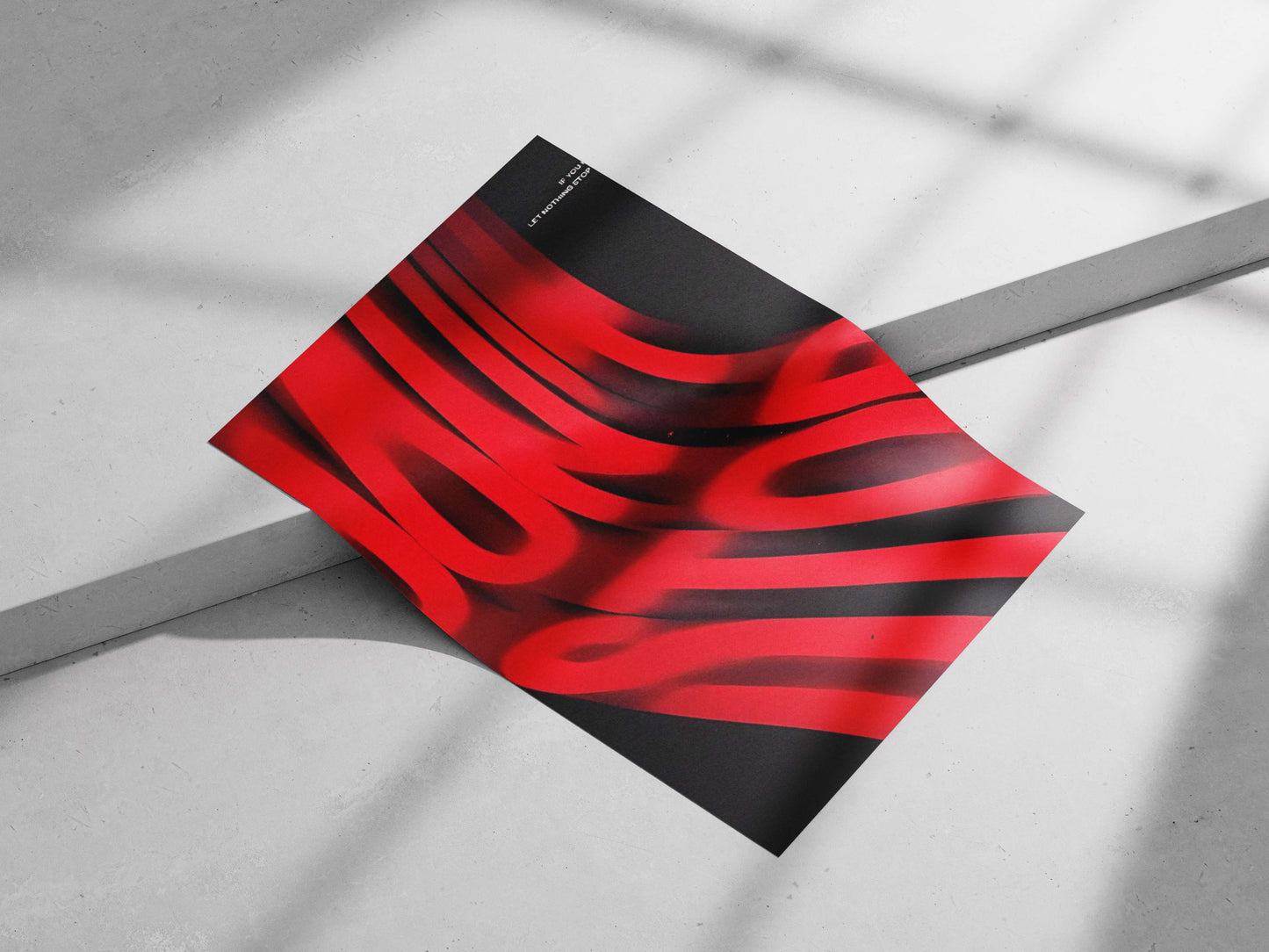 The Matrix Dynamic Red Abstract Flowing Lines Motivational Poster – Modern Digital Art