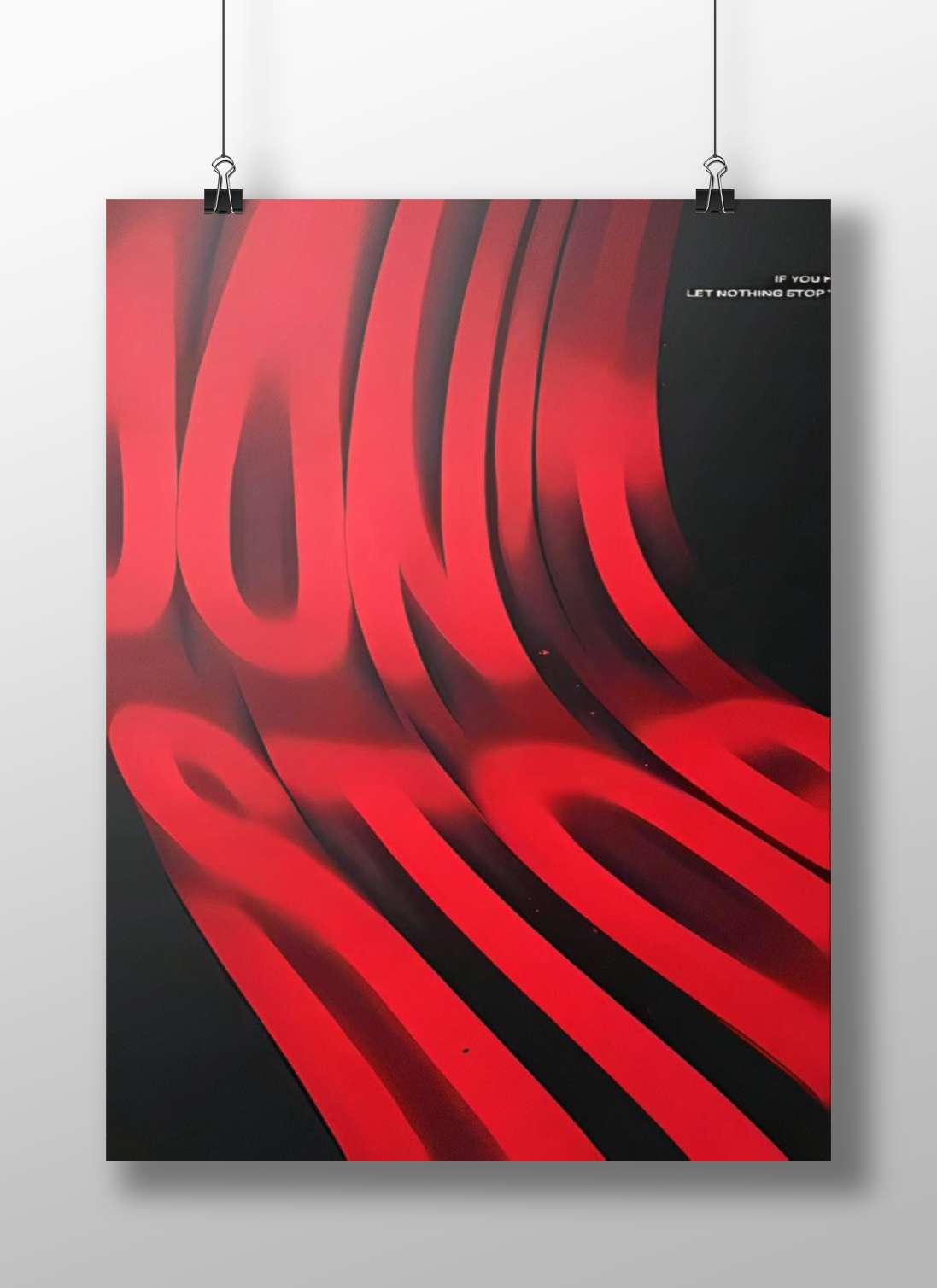 The Matrix Dynamic Red Abstract Flowing Lines Motivational Poster – Modern Digital Art