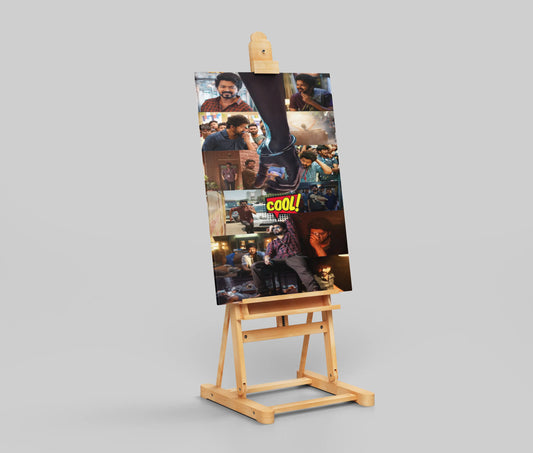 Master Vijay Poster – Thalapathy Tamil Movie Collage Wall Art | South Indian Cinema Action Hero Print