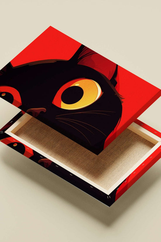Black Cat Main Subject: Black Cat Canvas wall art — Art wall art India | PosterBoizz