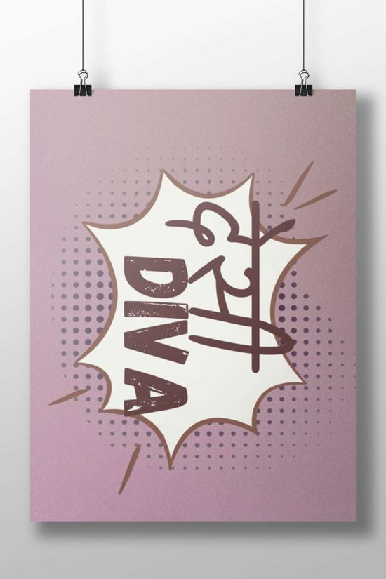 Devi Diva Retro Comic Art Wall Art Poster – Empowering Vintage Inspiration