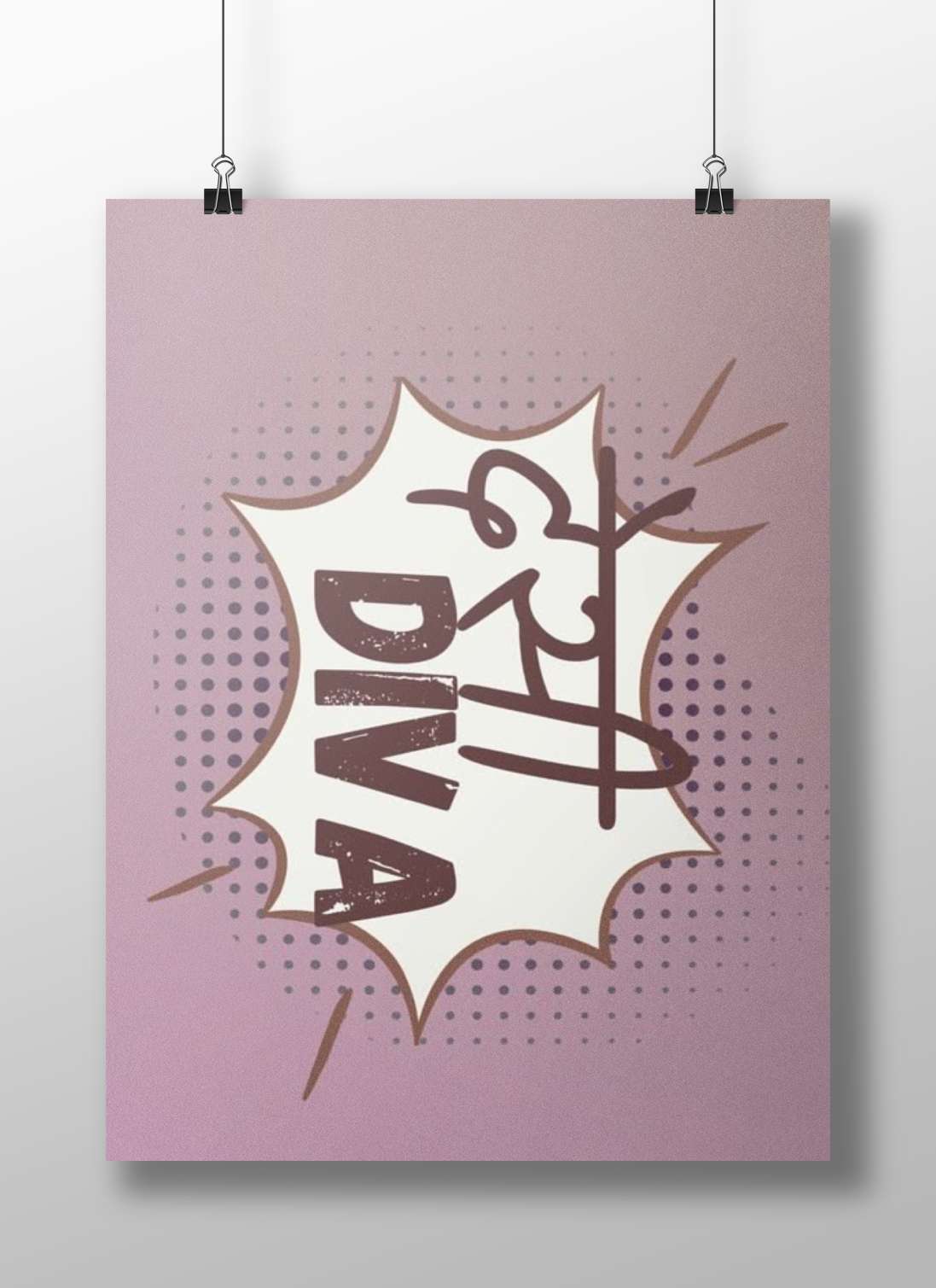 Devi Diva Retro Comic Art Wall Art Poster – Empowering Vintage Inspiration