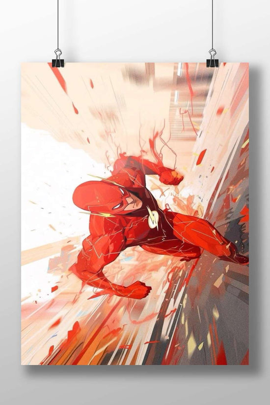 The Flash Main Subject: The Flash Matte BoizzBoard rigid print — Superhero wall art India | PosterBoizz