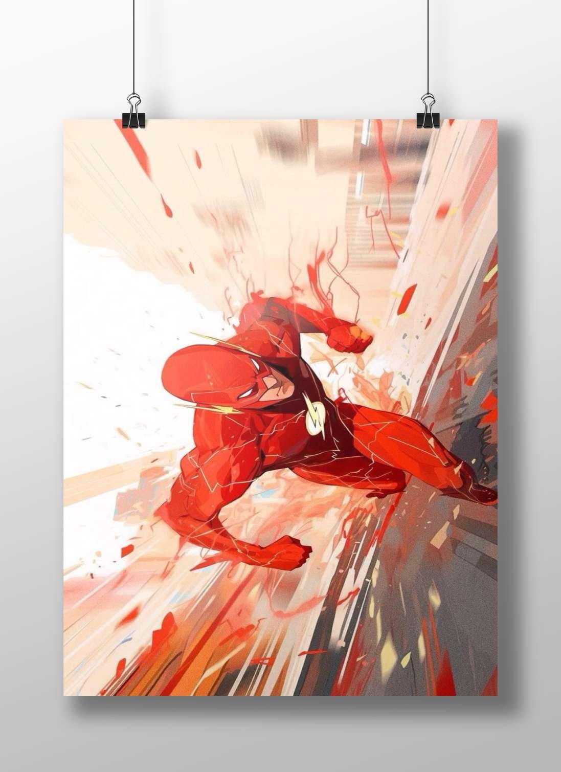 The Flash Main Subject: The Flash Matte BoizzBoard rigid print — Superhero wall art India | PosterBoizz