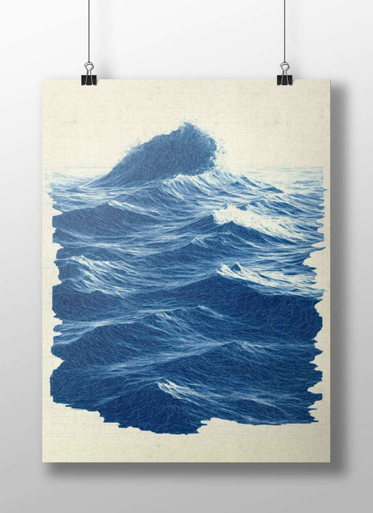 Ocean Wave Main Subject: Ocean Wave Matte BoizzBoard rigid print — Art wall art India | PosterBoizz