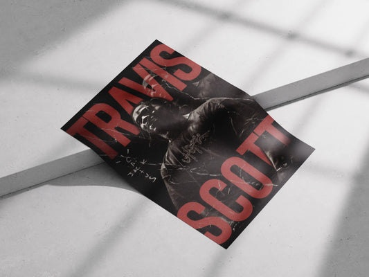 Travis Scott Dark Aesthetic Poster | Cactus Jack Rap Icon Wall Art